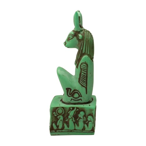 Estatua Hathor Egipcia Verde 4.75 pulgadas miniatura 6