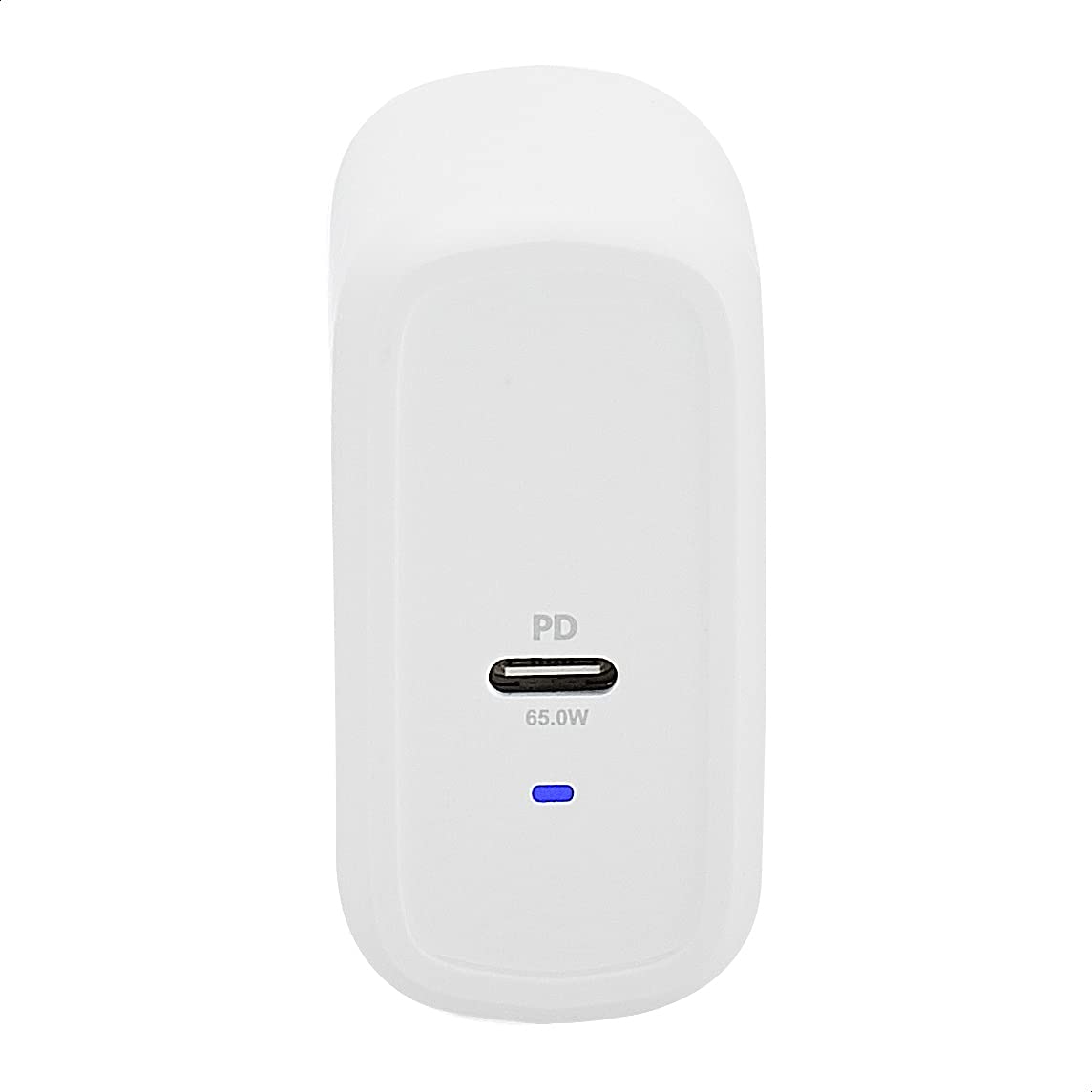 Amazon Basics - Caricabatterie USB-C da parete a 1 porta da 65 W, GaN, per laptop, tablet e telefoni cellulari con alimentazione, bianco (senza tecnologia PPS), 5,61 x 2,87 x 5 cm