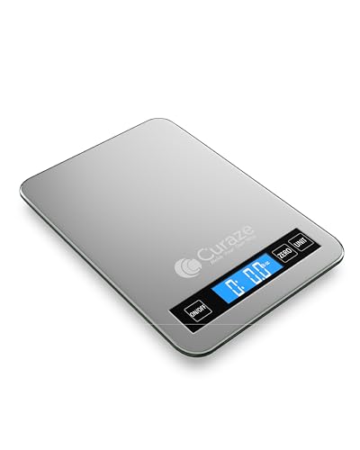 Image of Curaze Digital Food Weight Machine For Kitchen up to 10 kg Capacity -Accurate Kitchen Weighing Scale For Home Baking, Cooking & Fitness with Touch Button Tare Function, Ideal For Food Measuring