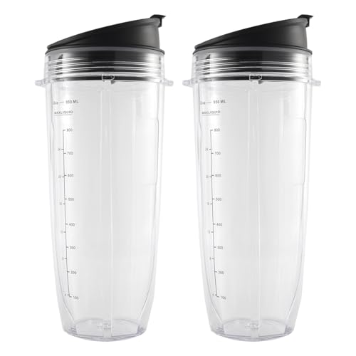 QTWEWKFRR Taza De 32 Onzas con Tapa Sellada, Piezas De Repuesto Y Accesorios Compatibles con Ninja, Compatible con Nutri Ninja, Auto-IQ 1000W Dual Blende