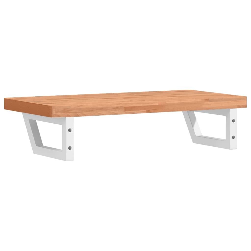 Piano lavabo 80 x 40 cm, in legno massello di faggio con supporto