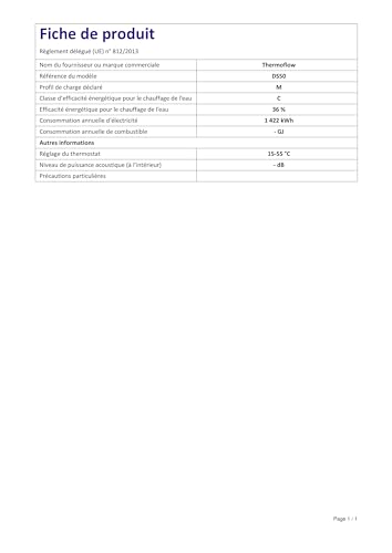 Thermoflow DS50 Warmwasserspeicher 50 Liter druckfest| steckerfertig| Warmwasserbereiter bis 75 °C | G 1/2“ Anschluss | Warmwasserbereiter für Küche, Waschtisch, Dusche oder Badewanne