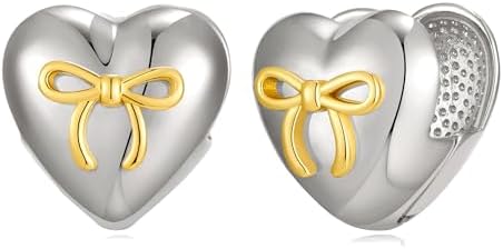 Gold Silver Minimalist Heart Hoop Earrings, Cute Bowknot Design, Hypoallergenic Valentines Gift for Women