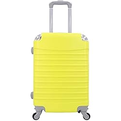 Misiuss Maletas Precio Desconocido Maleta de Cabina 20x35x55cm con Esquinas Plateadas (Amarillo)