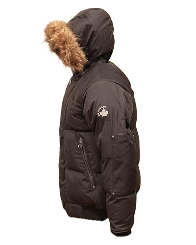 Image of Summit Expedition Mens Bomber Jacket Waterproof Winter Coat with Removable Faux Fur Hood and Lining