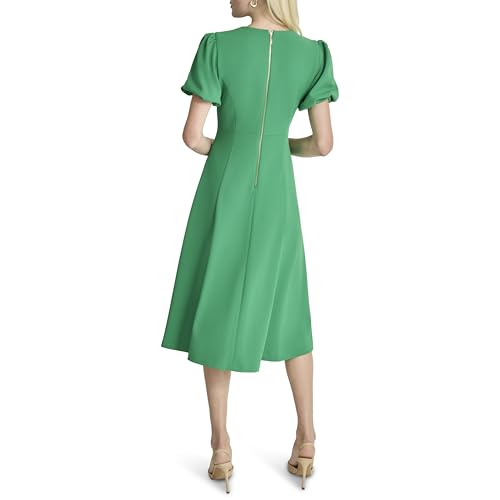 Image of DKNY Women's Bubble Sleeve V-Neck Fit & Flare Mini Dress