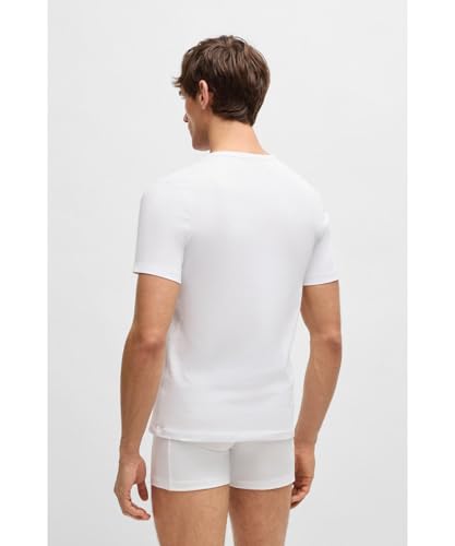 BOSS Herren Classic T-Shirts Kurzarm Shirts Pure Cotton Crew-Neck 6er Pack, Farbe:Weiß, Artikel:-100 White, Größe:XL – Ansicht 4