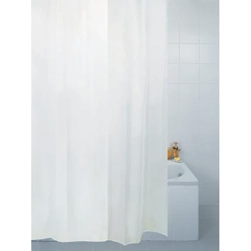 Blue Canyon Fabric Shower Curtain Plain White 180cm X 220cm Extra