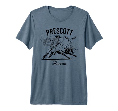Prescott Arizona Rodeo Bull Rider Steer Wrangler Cowboy Premium Tri-blend T-Shirt
