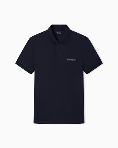 Polo Homme Armani Exchange Noir Coupe Ajustée Manches Courtes