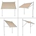 Mingone Klemmmarkise mit Handkurbel Balkon, höhenverstellbare Balkonmarkise ohne Bohren, Sonnenschutz, Wasserdicht, Terrassenüberdachung(Sand, 300 x 120 x (210-320) cm)