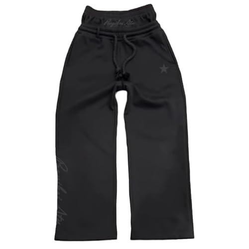 heyheyshine Double Waisted Sweatpants for Men Women Y2K Wide Leg Baggy Pants Drawstring Waist Pants Jogge Sweatpants