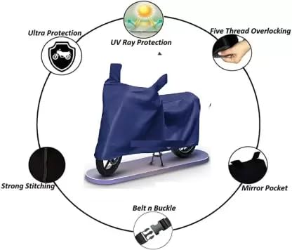 Image of Vstargellery Water and Dust Proof Double Mirror Pocket Spyro Bike Body Cover Compatible with Hero Passion XPro (Grey)