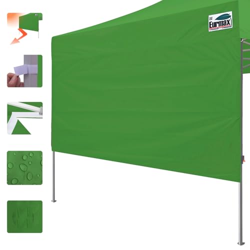 Image of Eurmax USA 10x4.8 Pop Up Canopy SunWall-UV Protection for Tents,Blocks Sunlight&Wind,Water Resistant Side Wall Only,Easy Hook & Loop Installation,Fit for 10FT Straight Leg Shelters&Gazebo,Kelly Green