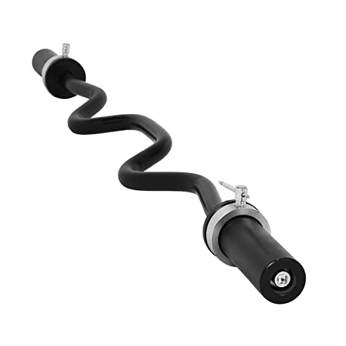 Super Barbell 47” Barbell 176LB Capacity, 2 Inch Weightlifting Barbell, Weights Lifting Power Lifting (Silver) Barbell Bars 2
