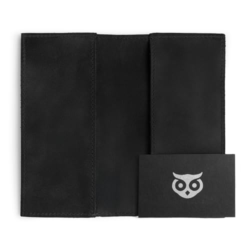 Image of Hide & Drink, Checkbook Cover, Minimalist Organizer for Personal or Business Finances, Bill Holder, Full Grain Leather, Handmade, Charcoal Black