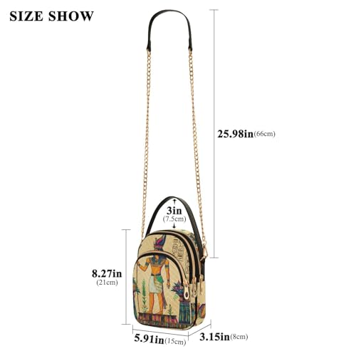 Antique Egyptian Print Crossbody Purse for Women Travel Handbag Small Shoulder Bag3