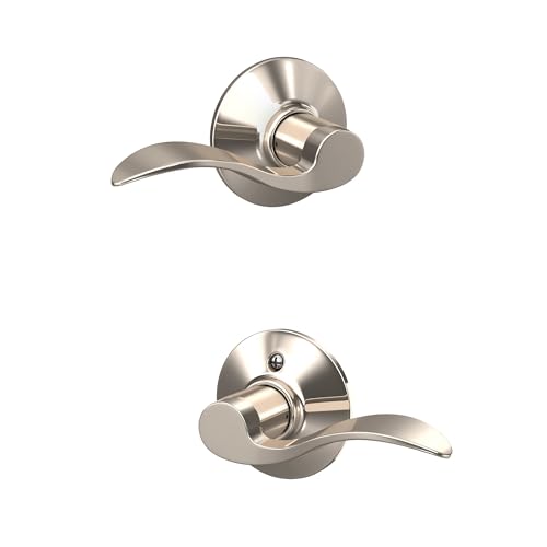 Image of SCHLAGE Accent Lever Hall and Closet Lock in Polished Nickel - F10 ACC 618