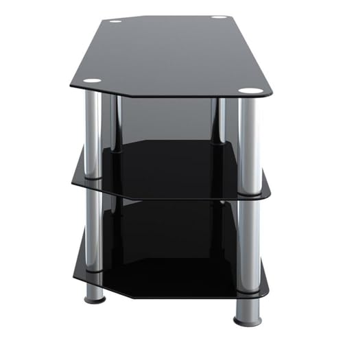 AVF SDC1250-A TV Stand for up to 60-inch TVs, Black Glass, Chrome Legs - Image 4