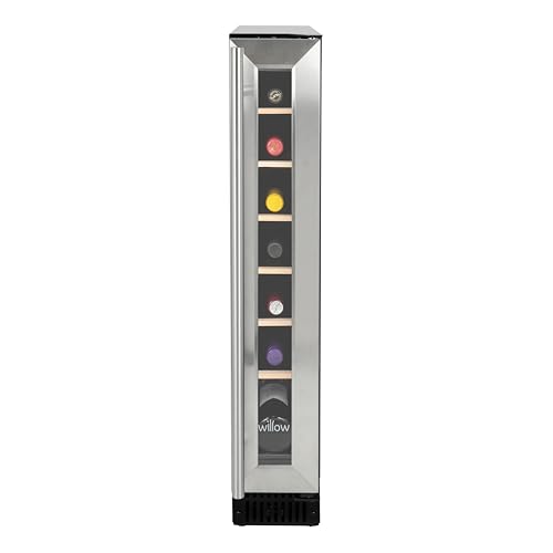 Willow W15WCSS 20L Under Counter Wine Fridge/Wine Cooler 4* Rating Digital Display with Touch Control Ventilated Cooling 2 Years Warranty - Stainless Steel