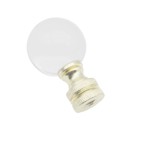 Image of 1Pcs Crystal Lamp Finial Clear Glass Lamp Finial Cap Knob Lamp Decoration for Lamp Shades /Tiffany Style Lamp(Gold Base) (Pack of 2)