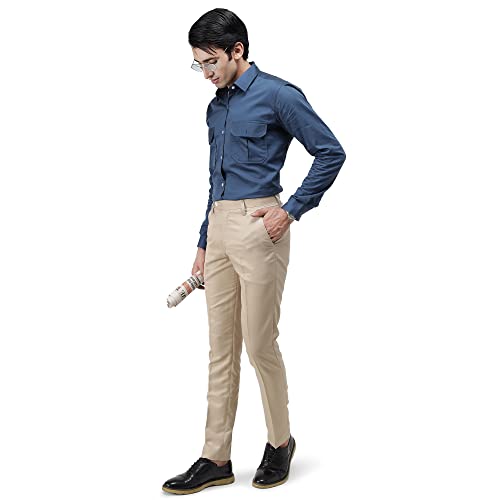 Image of Vandanam Fabrics Polycotton Slim Fit Formal Pant for Men | Stylish Formal Trousers for Office, Meeting, Function Readymade Pants for Men, Boys, Adults | Caual Trouser for Work | (28-32)
