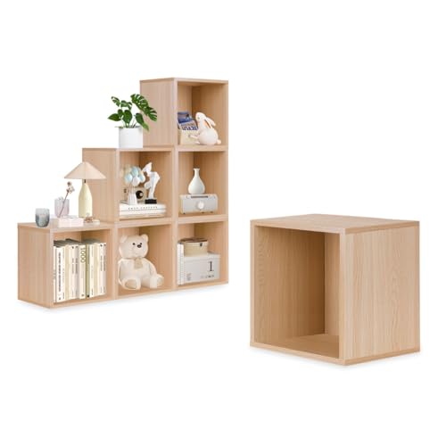 Cajas Organizadoras, Home WEHOGAR Librero Organizador de Cubos, Estante de Exhibición Independiente, Cubos Apilables 30*30 Combinación Libre, Libreros de Exhibición para Sala,...