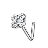 Body CAC Piercing clásico de acero quirúrgico de 18 G, 20 G, 22 G, para nariz, sacacorchos, para mujer, Metal