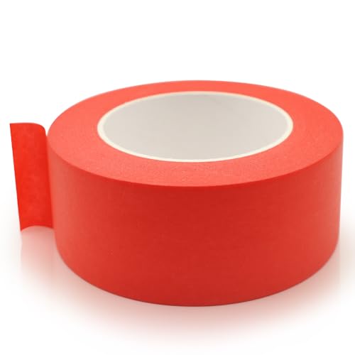 Image of Red Masking Tape, 2 Inch x 55 Yards, for Wall Painting | Multi-Purpose for Painting, Building, Labeling, Edge Finishing & DIY Projects