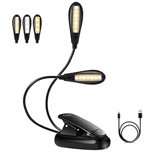 Lampe de Lecture Rechargeable, eecoo Liseuse Lampe 14 LEDs 3 Couleurs 9 Modes Luminosité Réglable, Lampe Clipsable 360°Cou Flexible Sans Fil Portable et Flexible pour Travail Voyage Lecture de Nuit