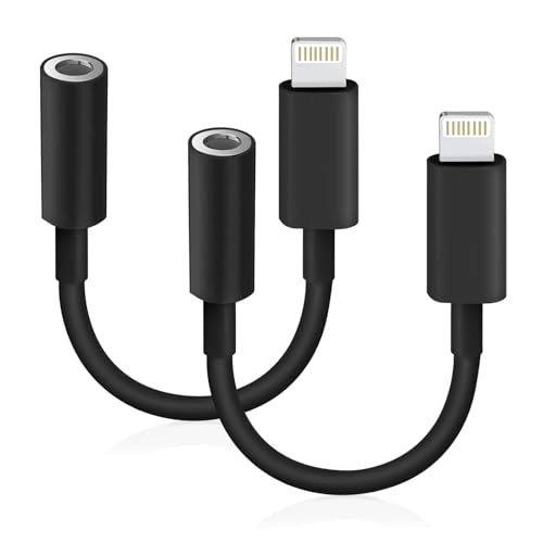 Adaptateur Lightning vers prise casque 3,5 mm pour musique et appels iPhone - Lot de 2