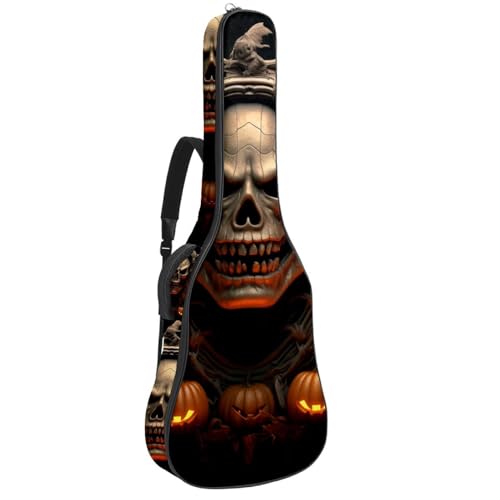 Housse de guitare Halloween Castle 45 avec poches et sangle réglable pour classique et basse
