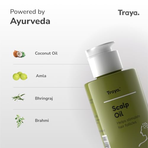 Image of Traya Sleep Well Combo, Ayurvedic Scalp Oil (80ml) + Shatavari Nasal Drops (10ml), Kit for Stress Control and Calm Sleep, Contains Herbal Oils, Bhringraj, Ghee, Goats Milk