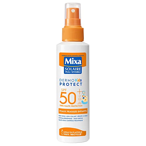 Mixa Solaire Peau Sensible - Spray Solaire Très Haute Protection SPF50+ UVA, UVA longs, UVB -...