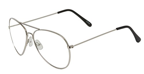 Gravity's Non-Prescription Premium Aviator Clear Lens Glasses w/GT Soft
