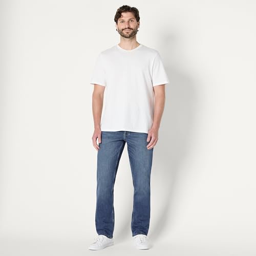 Image of Amazon Essentials Men's Athletic Fit Jeans with Extra Room in Hip and Thigh, Low Stretch Denim, 5 Pocket Styling