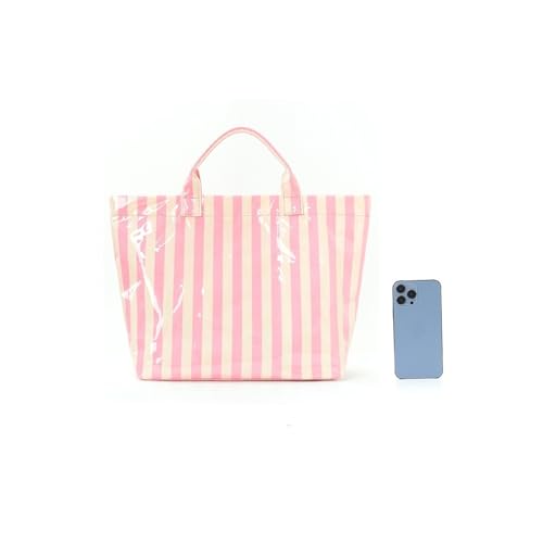 Bolso tote a rayas, ligero y de gran capacidad miniatura 7