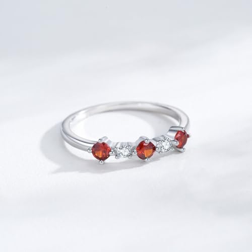 Bague simple argent sterling 925 anti-ternissement et pierre - 4