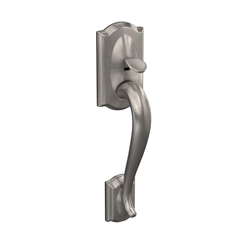 Image of SCHLAGE FE285 619 Acc CAM LH Lower Half Handleset, Camelot Interior Trim, Satin Nickel