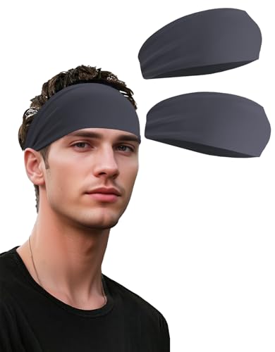 Image of Headbands for Men & Women, Sweat Headband Non-Slip Sweatband Sports Running Cycling Yoga Basketball Workout Football Training