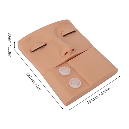 Uxsiya Makeup Mannequin, Replaceable Eyelid High Simulation Lash Mannequin Head Reusable Easy Better Practice for Salon(Skin Color) - Image 3
