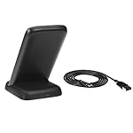 Amazon Basics 10W Qi Certified Wireless Charging Stand, for Phone 16/15/14/13/12/11/X, Samsung, and More, with USB Cable (No AC Adapter), Black - Image 2