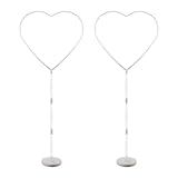 PATIKIL 2 Set Balloon Stands for Floor, 59inch Balloon Sticks with Base Heart Shape Balloon Stand Holder Kit Balloon Backdrop Stand Plastic Balloon Sticks Arch Kit for Decoration