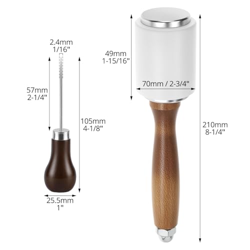 Mazo de martillo de tallado de cuero QWORK y punzón para manualidades bricolaje 6