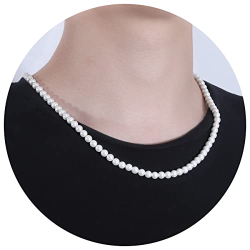 Pearl Necklace For Men Women White Pearl Choker Necklace For Women 6Mm Round Small Pearl Necklace Preppy Jewelry Gift #TOP1