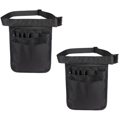 BCENG 2 bolsas para enfermeras para hombre y mujer, multifuncional, ajustable, bolsa de camarero, bolsa de peluquería con varios compartimentos para tijeras, juego de cuidado de accesorios
