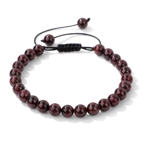 Crystal Bracelet for Women 6mm Natural Stone Bracelets Adjustable Handmade Beaded Bracelets Braided Gemstone Bracelet Healing Crystal Bracelet Crystal Jewelry for Women2