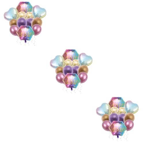 Ballons aluminium décorations colorées Vaguelly avec 3 ensembles anniversaire thématiques