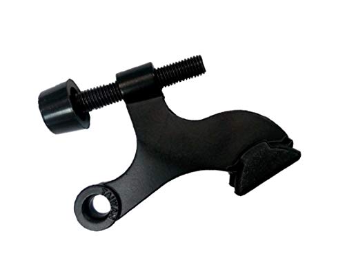 QCAA Hinge Pin Door Stopper, Zinc Die Cast, Matte Black, with Black Rubber Bumper Tip, 6 Pack