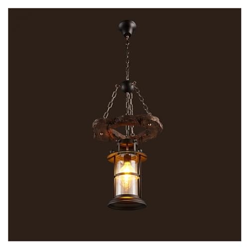 Lámpara vintage industrial E27 con luces colgantes antiguas y jaula para techo de salón